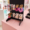 Ver imagem 6 de Mini Expositor Balcão Organizador Preto 30x20x15 Suporte 3D + 8 Ganchos
