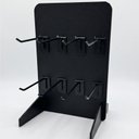Ver imagem 2 de Mini Expositor Balcão Organizador Preto 30x20x15 Suporte 3D + 8 Ganchos