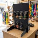 Ver imagem 5 de Mini Expositor Balcão Organizador Preto 30x20x15 Suporte 3D + 8 Ganchos