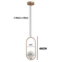 Ver imagem 6 de Luminaria Lustre Pendente Oval Globo E27 Teto Enfeite Moderno Casa Apartamento Recepçao