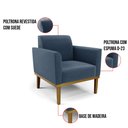 Ver imagem 6 de Poltrona Base de Madeira Fixa Castanho Marisa Suede Azul Marinho - D'Rossi