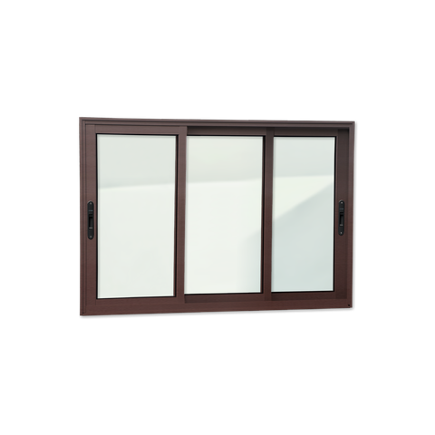 Janela Alumínio Elite 3 Folhas Moveis 1/3 100 x 240 V.Liso Marrom Corten Brimak