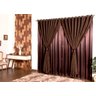 Cortina para sala e quarto de 3m X 2,8m em Cetim Charmousse E Voil Fitado Tabaco - 2