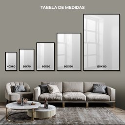 Quadro Decorativo Grande de Vidro Leão Preto com Moldura - 3