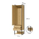 Ver imagem 4 de Conjunto de Guarda-roupa P/closet Industrial Olivar 1 Porta 6 Gavetas 197cm - Pinus