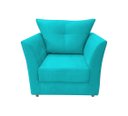Ver imagem 2 de Kit 2 Poltronas Decorativa Isis Suede Azul Tifany Pés Madeira Mz Decor