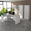 Ver imagem 1 de Conjunto de Escritório com Escrivaninha 03 pç CJ43018-004 Tecno Móbili - Branco