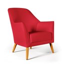 Ver imagem 2 de Kit 2 Poltronas Orion com Puff Izar Suede Vermelho Aradecor