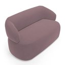 Ver imagem 5 de Kit 02 Poltronas Giratória e 01 Sofá Orgânico Glee 02 Lugares 140cm Veludo Rosê - Desk Design