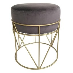 Banqueta Cinza com Dourado - 1