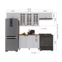 Ver imagem 4 de Armário de Cozinha Modulada Compacta Fidelitá Nara 100% MDF 4 Peças 280cm 10 Portas 2 Gavetas com