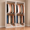Ver imagem 1 de Armário Closet Modulado Cabideiros Arara Max Branco - 2 Peças