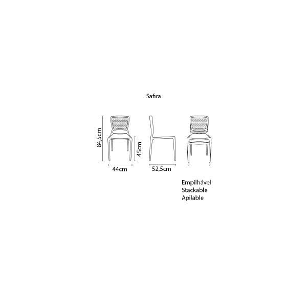 Cadeira Tramontina Safira Camurça em Polipropileno e Fibra de Vidro - 7