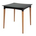 Ver imagem 1 de Mesa Quadrada Tramontina Diana Preta em Polipropileno com Pernas de Madeira 70x70x75cm