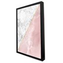 Ver imagem 2 de Quadro Decorativo Caixa Geométrico Mármore Branco e Rosa Tacolado Moldura Caixa 3cm Madeira com Vidr