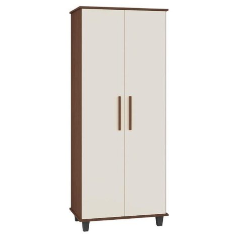 Organizador Multiuso Armário Grande Lisboa 2 portas 5 repartições internas cor Freijó / Off white Sa