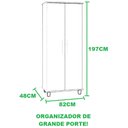 Ver imagem 4 de Organizador Multiuso Armário Grande Lisboa 2 portas 5 repartições internas cor Freijó / Off white Sa