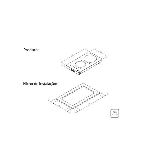 Cooktop Elétrico Tramontina New Dominó Vitrocerâmico com 2 Áreas de Aquecimento e Comando Touch - 5