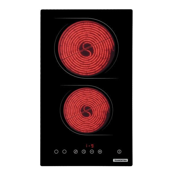 Cooktop Elétrico Tramontina New Dominó Vitrocerâmico com 2 Áreas de Aquecimento e Comando Touch