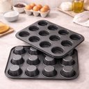 Ver imagem 3 de Forma Pão Queijo, Cupcake, Ovos de Forno/omeletes, Antiaderente 12 Cavidades Aço Carbono