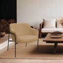 Ver imagem 2 de Poltrona Decorativa Jade Base Aço Preto Bouclé Camel - Nexta Casa