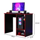 Ver imagem 5 de Mesa Escrivaninha Gamer Organizador Home Office Vermelho