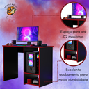 Ver imagem 4 de Mesa Escrivaninha Gamer Organizador Home Office Vermelho