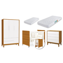 Ver imagem 1 de Quarto de Bebê Berço Evolution + Cômoda 4g + Guarda Roupa 3P Branco / Savana Classic 02 Colchões