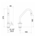 Ver imagem 2 de Torneira para Cozinha Bica Móvel 1174 Ômega C28 Meber Metais
