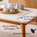 Ver imagem 5 de Mesa Jantar Jade Retangular 120x90cm Tampo Chanfrado Off White Base Madeira Maciça Mel