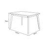 Mesa Jantar Jade Retangular 120x90cm Tampo Chanfrado Off White Base Madeira Maciça Mel - 3