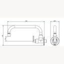 Ver imagem 5 de Torneira de Parede para Cozinha Bica Móvel 1166 Uni C18 Meber Metais Cromado