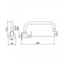 Ver imagem 2 de Torneira de Parede para Cozinha Bica Móvel 1166 Uni C18 Meber Metais