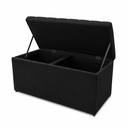 Ver imagem 4 de Kit Cabeceira e Calçadeira Baú Mallu Casal 140 cm - Veludo Preto