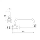 Ver imagem 2 de Torneira de Parede para Cozinha Bica Móvel 1166 Tetra C24 Meber Metais