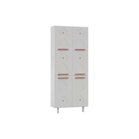 Módulo Cozinha Telasul Mirage New Paneleiro 6 Portas (2 c/ Vidro) Branco