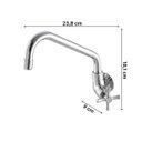 Ver imagem 3 de Torneira de Parede para Cozinha Bica Móvel 1183 Tetra C24 Meber Metais Cromado