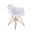 Ver imagem 3 de Kit 2 Poltronas Eiffel Eames Branca com Braço Daw em Ferro Cobre