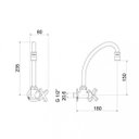 Ver imagem 2 de Torneira de Parede para Cozinha Bica Móvel 1187 Ômega C28 Meber Metais