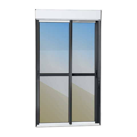 Porta Correr Integ.2F.Móv.220 x 150 Elite c/Fecho Autom V.Ref.Mix Preto Brimak