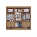 Ver imagem 2 de Guarda Roupa Cristal Casal 3 Portas Ripado 6 Gavetas com Pés D' Doro Cinamomo/off White/ripado