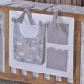 Porta Treco e Fralda Organizador Quarto de Bebê Menino Menina 1 Peça com Laço:safari Cinza - 1