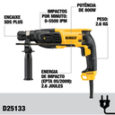 Ver imagem 1 de Martelete Sds Plus 800w D25133kbr - Dewalt 220v