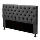 Ver imagem 1 de Cabeceira Estofada Cama Box Casal Queen Size Cristal 160cm Linho Grafite - Abmaza