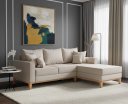 Ver imagem 1 de Sofá Beny com Chaise Direita, 2,00x1,40m, 3 Lugares, Linho, Base em Madeira.