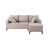 Sofá Beny com Chaise Direita, 2,00x1,40m, 3 Lugares, Linho, Base em Madeira. (cru) - 2