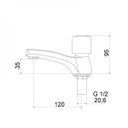 Ver imagem 2 de Torneira para Banheiro 1199 Bica Fixa Domus C40 Meber Metais