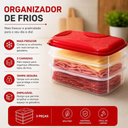 Ver imagem 6 de Organizador de Frios Triplo Porta Marmita 3 Andares Polipropileno PP Kit 3 Pecas Geladeira Multiuso