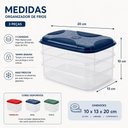 Ver imagem 7 de Organizador de Frios Triplo Porta Marmita 3 Andares Polipropileno PP Kit 3 Pecas Geladeira Multiuso