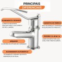 Ver imagem 5 de Torneira para Banheiro com Alavanca 10065 Bica Fixa Mebermatic Meber Metais